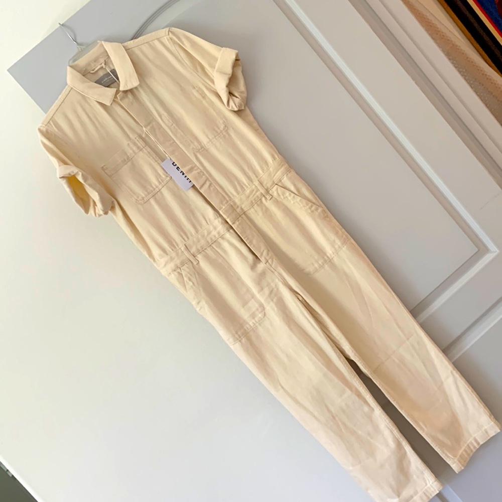 Everlane cream colored denim jumpsuit